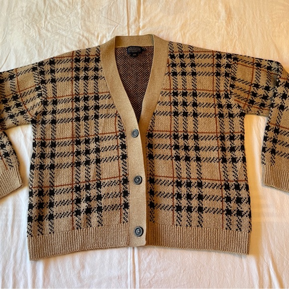 Pendleton Women’s Tan Plaid Cropped Boxy Cardigan Sweater Size M NWOT - Picture 5 of 9